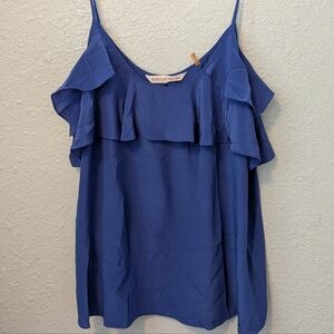 Rebecca Taylor Blue Ruffle Cami Spaghetti Strap Size 4